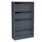 HON Metal Bookcase, Four-Shelf, 34.5w x 12.63d x 59h, Charcoal (S60ABCS)