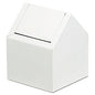 HOSPECO Double Entry, Swing Top Floor Receptacle, Metal, White (2201)