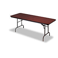 Iceberg OfficeWorks Commercial Wood-Laminate Folding Table, Rectangular, 96" x 30" x 29", Mahogany (55234)