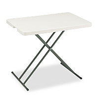 Iceberg IndestrucTable Classic Personal Folding Table, 30" x 20" x 25" to 28", Platinum/Gray (65490)
