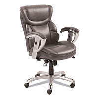 SertaPedic Emerson Task Chair, Supports Up to 300 lb, 18.75" to 21.75" Seat Height, Gray Seat/Back, Silver Base (49711GRY)