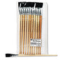 Charles Leonard Long Handle Easel Brush, Size 18, Natural Bristle, Flat Profile, 12/Pack (73575)