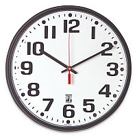 AbilityOne 6645015573148 SKILCRAFT Self-Set Wall Clock, 12.75" Overall Diameter, Black Case, 1 AA (sold separately)