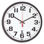 AbilityOne 6645015573148 SKILCRAFT Self-Set Wall Clock, 12.75" Overall Diameter, Black Case, 1 AA (sold separately)