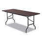Iceberg OfficeWorks Classic Wood-Laminate Folding Table, Curved Legs, Rectangular, 72" x 30" x 29", Walnut (55324)