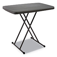 Iceberg IndestrucTable Classic Personal Folding Table, 30" x 20" x 25" to 28", Charcoal (65491)