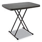 Iceberg IndestrucTable Classic Personal Folding Table, 30" x 20" x 25" to 28", Charcoal (65491)