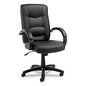 Alera Strada Series High-Back Swivel/Tilt Top-Grain Leather Chair, Supports Up to 275 lb, 17.91" to 21.85" Seat Height, Black (ALESR41LS10B)