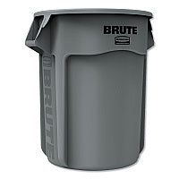 Rubbermaid Commercial Vented Round Brute Container, 55 gal, Plastic, Gray (265500GY)