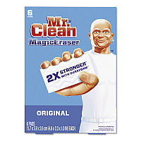 Mr. Clean Magic Eraser, 2.3 x 4.6, 1" Thick, White, 6/Pack (79009PK)