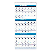 House of Doolittle Recycled Three-Month Format Wall Calendar, Vertical Orientation, 12.25 x 26, White Sheets, 14-Month: Dec 2025 to Jan 2027 (3640)