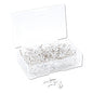U Brands Standard Push Pins, Plastic, Clear, Clear Head/Silver Pin, 0.44", 200/Pack (3088U0624)