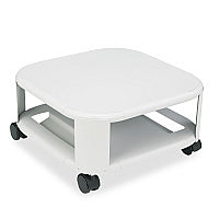 Master Mead-Hatcher Mobile Printer Stand, Metal, 2 Shelves, 75 lb Capacity, 17.8" x 17.8" x 8.5", Platinum (24050)