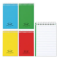 National Paper Paper Blanc Xtreme White Wirebound Memo Pads, Narrow Rule, Randomly Assorted Cover Colors, 60 White 3 x 5 Sheets (31120)