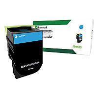 Lexmark 80C0XCG Return Program Extra High-Yield Toner, 4,000 Page-Yield, Cyan, TAA Compliant