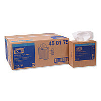 Tork(R) Heavy-Duty Paper Wiper, 1-Ply, White, 90 Wipers, 10 Boxes (450175)