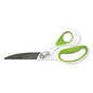 Westcott CarboTitanium Bonded Scissors, 9" Long, 4.5" Cut Length, Offset White/Green Handle (16445)
