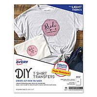Avery Fabric Transfers, 8.5 x 11, White, 18/Pack (8938)
