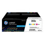 HP 202X, (CF500X-M) 3-Pack High-Yield Cyan/Magenta/Yellow Original LaserJet Toner Cartridges