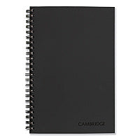 Cambridge Wirebound Business Notebook, 1-Subject, Wide/Legal Rule, Black Linen Cover, (80) 8 x 5 Sheets (06074)