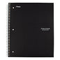 Five Star Wirebound Notebook with Two Pockets, 1-Subject, Medium/College Rule, Black Cover, (100) 11 x 8.5 Sheets (72057)