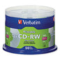 Verbatim CD-RW DataLifePlus Printable Rewritable Disc, 700 MB/80 min, 12x, Spindle, Silver, 50/Pack (95159)