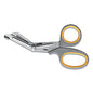 First Aid Only Titanium-Bonded Angled Medical Shears, 7" Long, 3" Cut Length, Crane-Style Gray/Yellow Handle (90292)