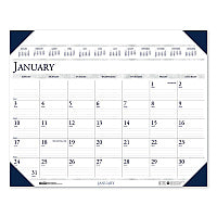House of Doolittle Executive Monthly Desk Pad Calendar, 24 x 19, White/Blue Sheets, Blue Corners, 12-Month (Jan to Dec): 2026 (180HD)