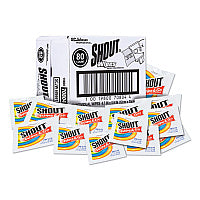 Shout Wipe and Go Instant Stain Remover, 4.7 x 5.9, Unscented, White, 80 Packets/Carton (686661)
