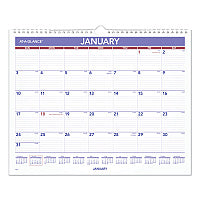 AT-A-GLANCE Monthly Wall Calendar, 15 x 12, White/Red/Blue Sheets, 12-Month (Jan to Dec): 2026 (PM828)