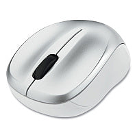 Verbatim Silent Wireless Blue LED Mouse, 2.4 GHz Frequency/32.8 ft Wireless Range, Left/Right Hand Use, Silver (99777)
