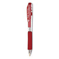 Pentel WOW! Gel Pen, Retractable, Medium 0.7 mm, Red Ink, Clear/Red Barrel, Dozen (K437B)