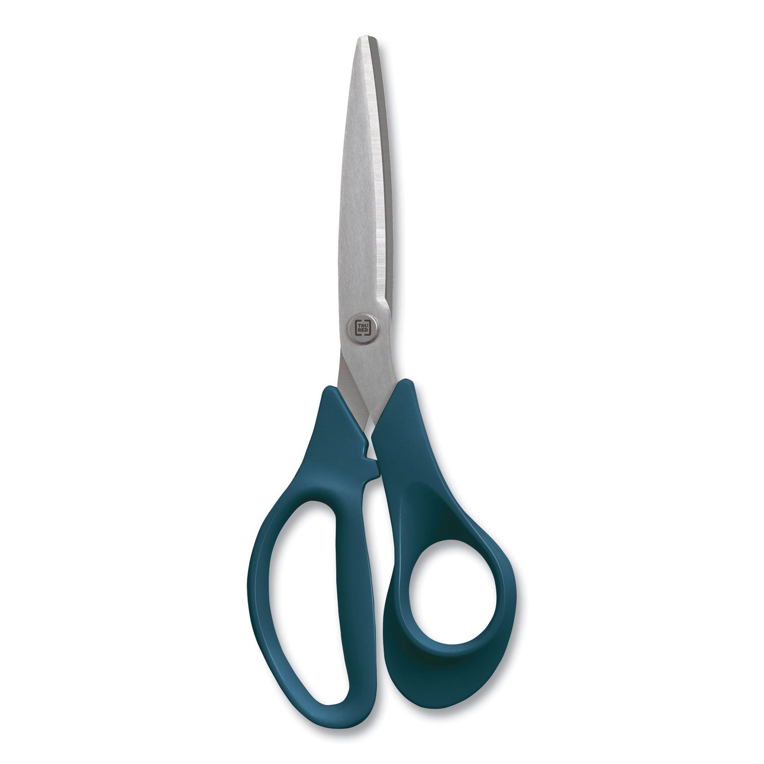 TRU RED Stainless Steel Scissors, 8" Long, 3.58" Cut Length, Straight Green Handle (24380497)