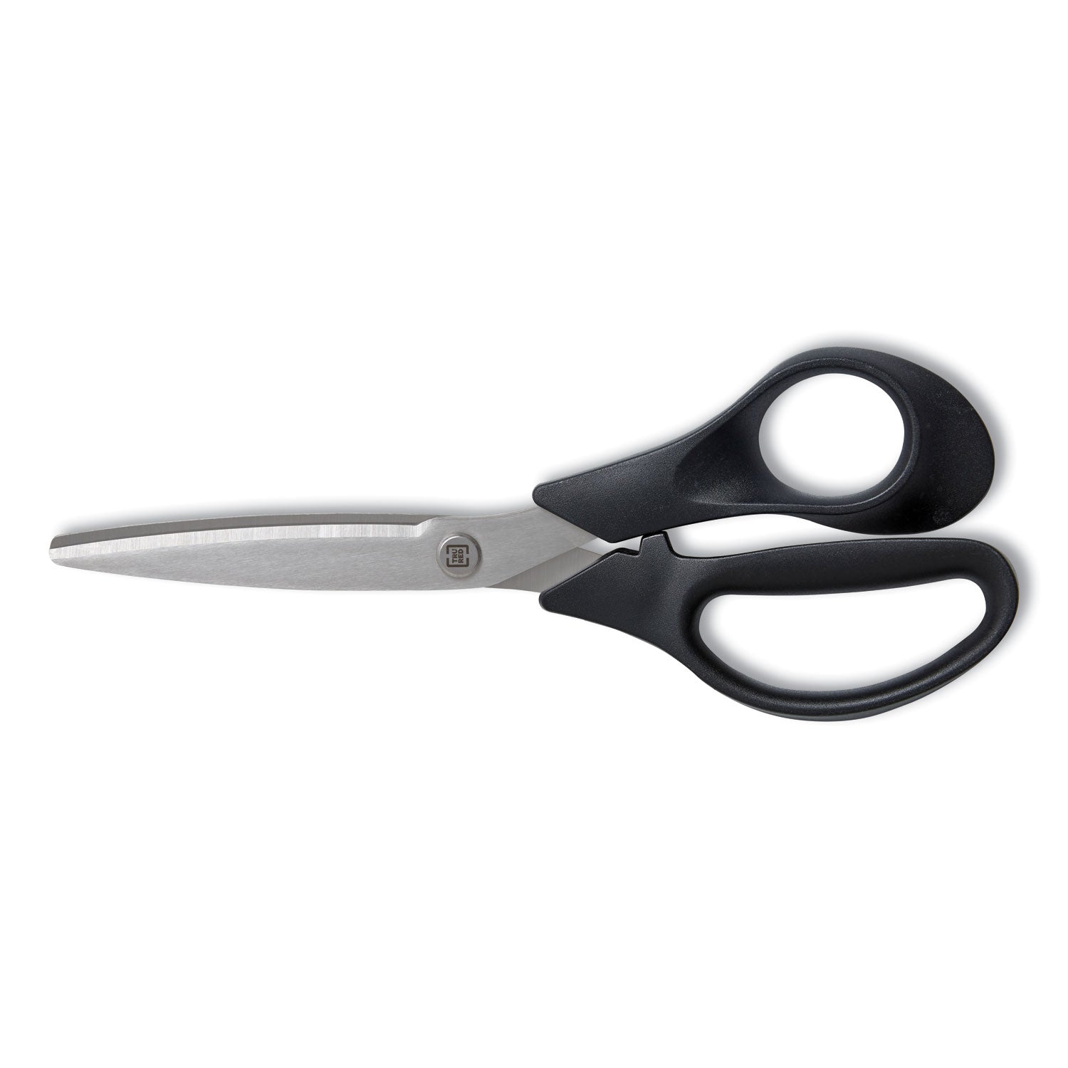 TRU RED Stainless Steel Scissors, 8" Long, 3.58" Cut Length, Straight Black Handle (24380510)