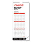 Universal Three-Month Wall Calendar, 12 x 27, White/Red Sheets, 14-Month: Dec 2025 to Jan 2027 (71003)