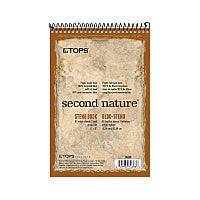 TOPS Second Nature Recycled Notepads, Gregg Rule, Brown Cover, 80 White 6 x 9 Sheets (74688)