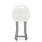 Iceberg Rough n Ready Folding Stool, Backless, Supports Up to 300 lb, 18" Seat Height, White Seat, Charcoal Base, 4/Carton (64563)