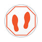 Deflecto Personal Spacing Discs, Feet, 20" dia, Clear/Red, 6/Pack (PSDD20FPSS6)