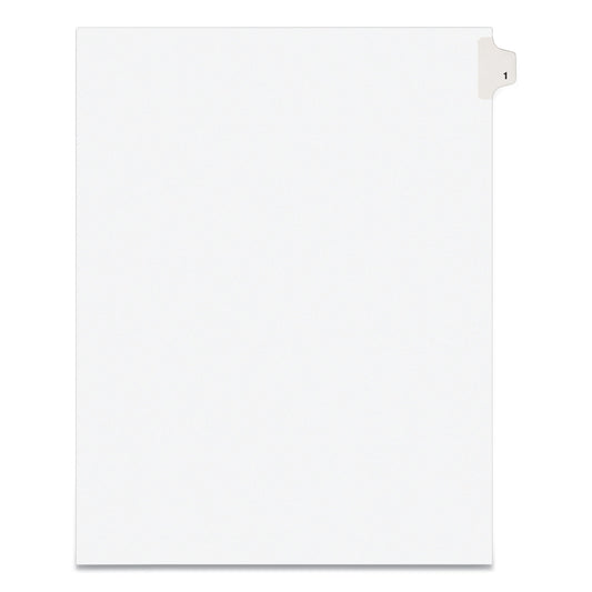 Preprinted Legal Exhibit Side Tab Index Dividers, Avery Style, 10-Tab, 1, 11 x 8.5, White, 25/Pack (11911)