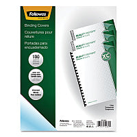 Fellowes Crystals Transparent Presentation Covers for Binding Systems, Clear, with Square Corners, 11 x 8.5, Unpunched, 100/Pack (52089)