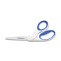 Westcott Non-Stick Titanium Bonded Scissors, 8" Long, 3.25" Cut Length, Crane-Style White/Blue Handle (16578)