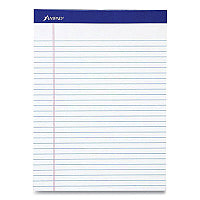 Ampad Perforated Writing Pads, Wide/Legal Rule, 50 White 8.5 x 11.75 Sheets, Dozen (20360)