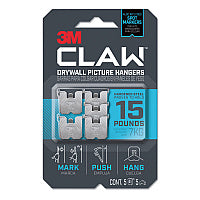 3M Claw Drywall Picture Hanger, Stainless Steel, 15 lb Capacity, 5 Hooks and 5 Spot Markers (3PH15M5ES)