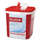 Chicopee S.U.D.S Bucket with Lid, 7.5 x 7.5 x 8, Red/White, 3/Carton (0728)