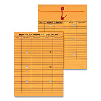 Universal Light Brown Kraft String/Button Interoffice Envelope, #97, Two-Sided Five-Column Format, 10 x 13, Light Brown Kraft, 100/Box (UNV63568)