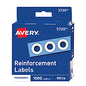 Avery Dispenser Pack Hole Reinforcements, 0.25" Dia, White, 1,000/Pack, (5720) (05720)