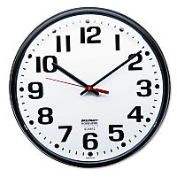 AbilityOne 6645013897944 SKILCRAFT Slimline Quartz Wall Clock, 12.75" Overall Diameter, Black Case, 1 AA (sold separately)