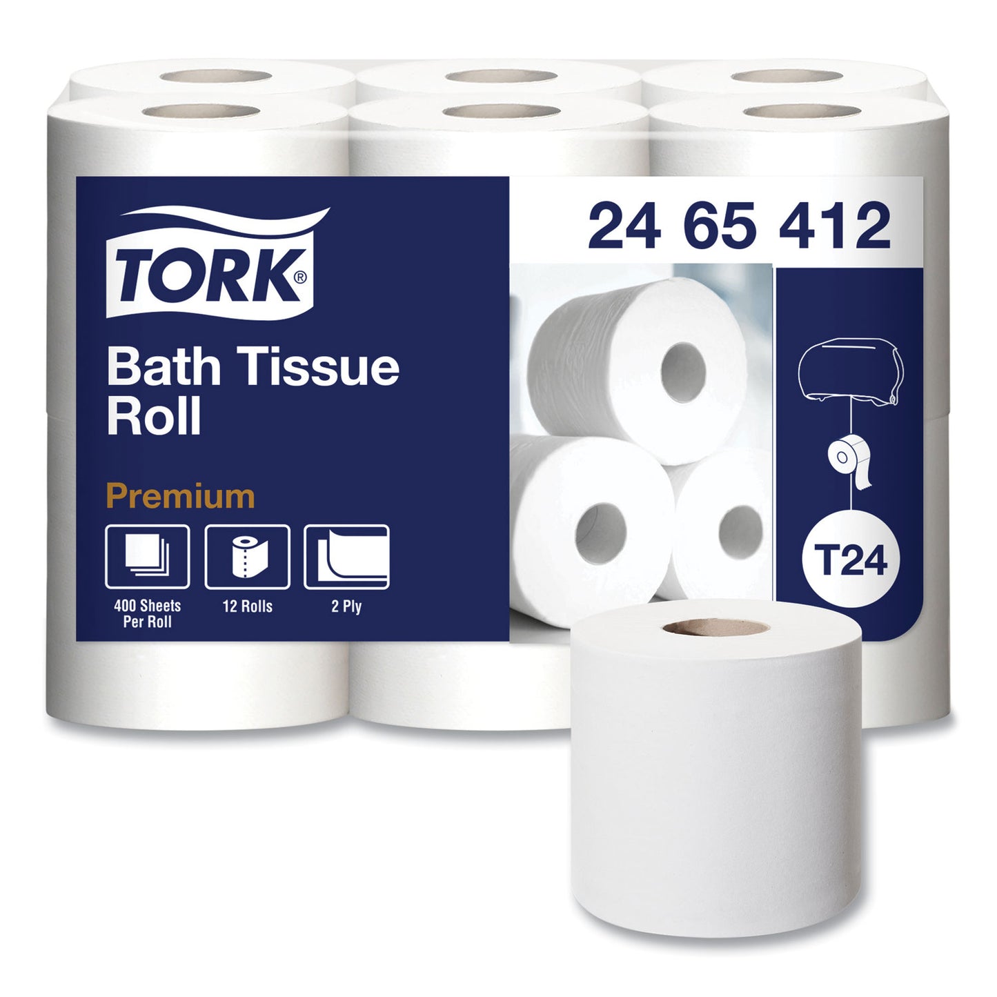 Tork(R) Premium Poly-Pack Toilet Paper, 2-Ply, 400 Sheets, 48 Rolls (2465412)