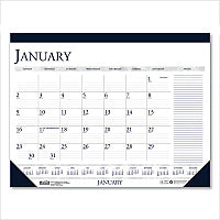 House of Doolittle Recycled Two-Color Monthly Desk Pad Calendar with Notes Section, 18.5 x 13, Blue Binding/Corners, 12-Month (Jan-Dec): 2026 (1646)