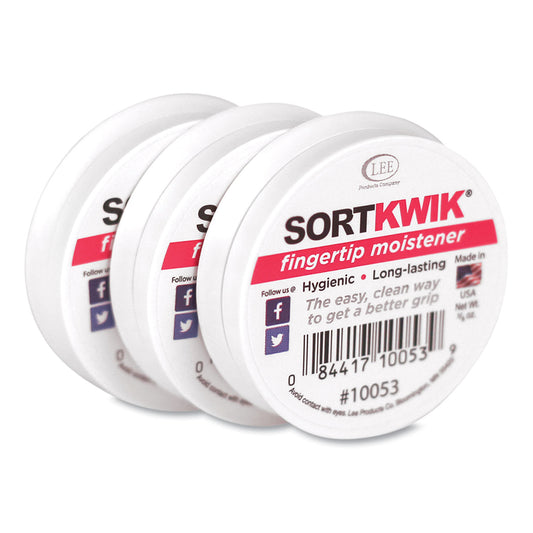 LEE Sortkwik Fingertip Moisteners, 0.38 oz, Pink, 3/Pack (10053)